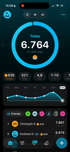 Creating a Team Challenge in StepsApp: setting the goal and duration, then adding teams like Developers, Marketing, and QA