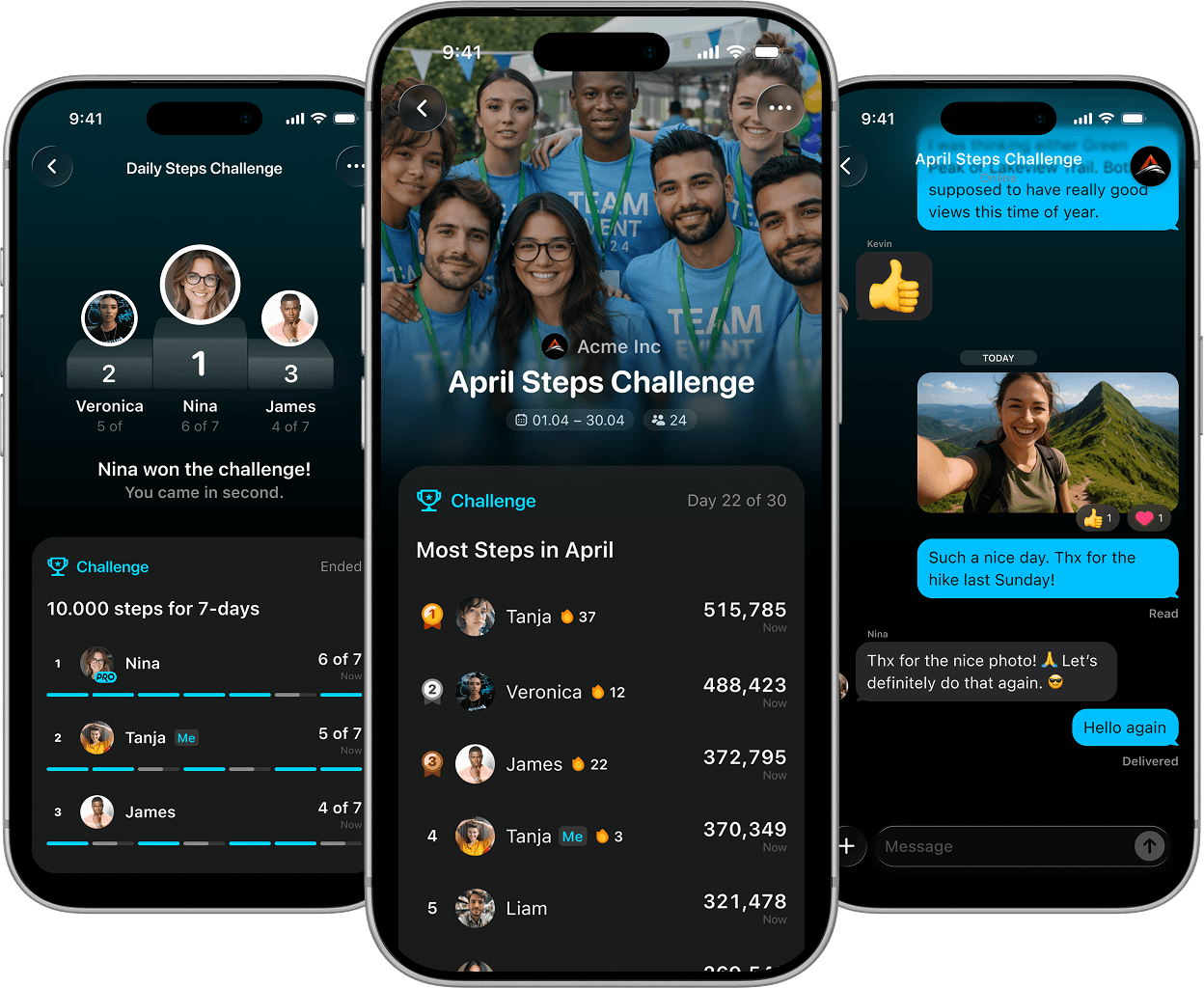 Company challenge setup and leaderboard preview
